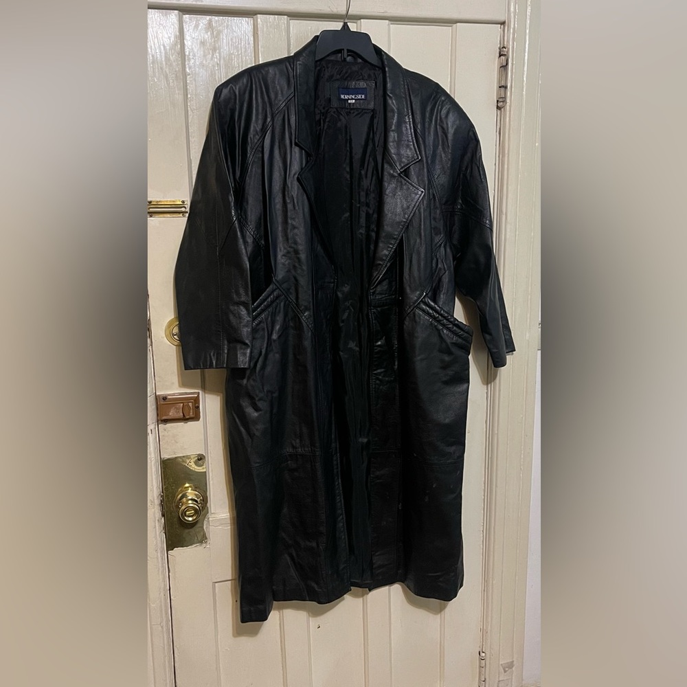 Vintage MORNINGSIDE WOMEN LONG GENUINE LEATHER COAT SIZE 1X